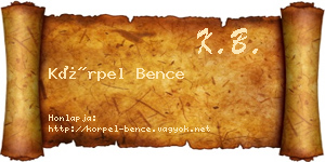 Körpel Bence névjegykártya
